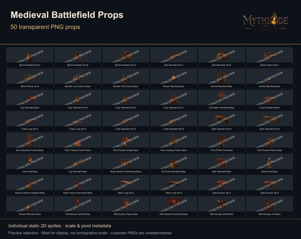 MYTHLODE Medieval Battlefield Prop Pack