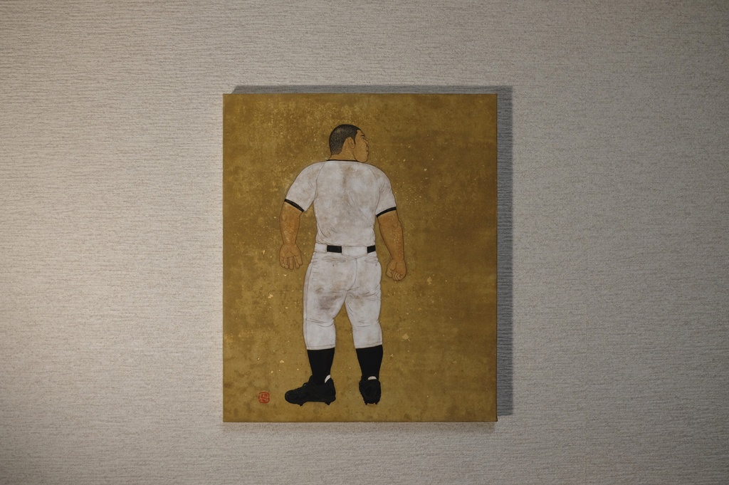 日本画原画『見返り球児図』 Japanese Painting “Mikaeri Kyūji-zu” (The Looking-Back Ballplayer)