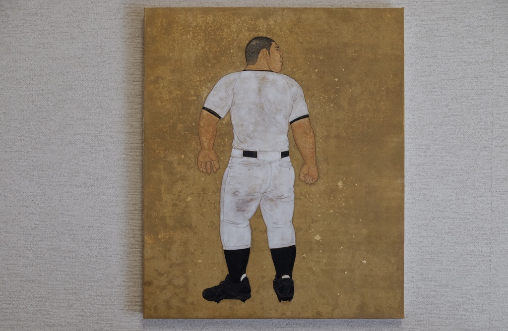 日本画原画『見返り球児図』 Japanese Painting “Mikaeri Kyūji-zu” (The Looking-Back Ballplayer)