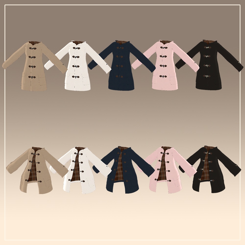 【5アバター対応】DuffleCoat【VRChat向け衣装】