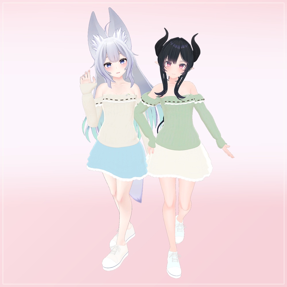 【11アバター対応】オフショルニット うららかコーデ