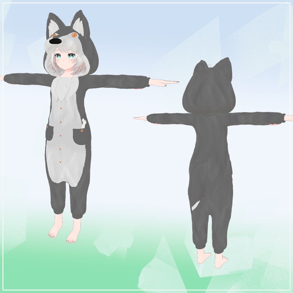 【21アバター対応】ゆるオオカミパジャマ