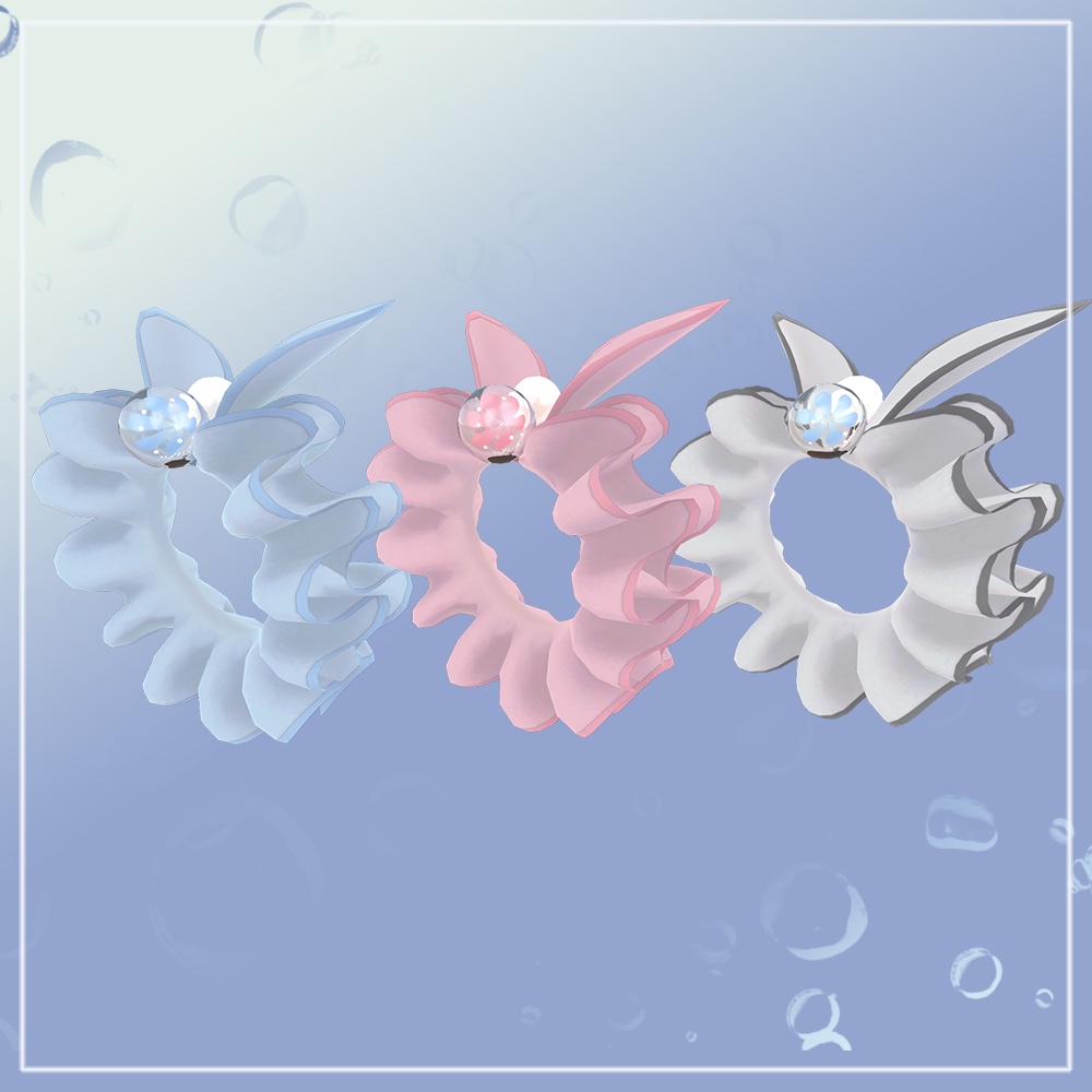 3Dモデル アクセサリー「泡花シュシュ」