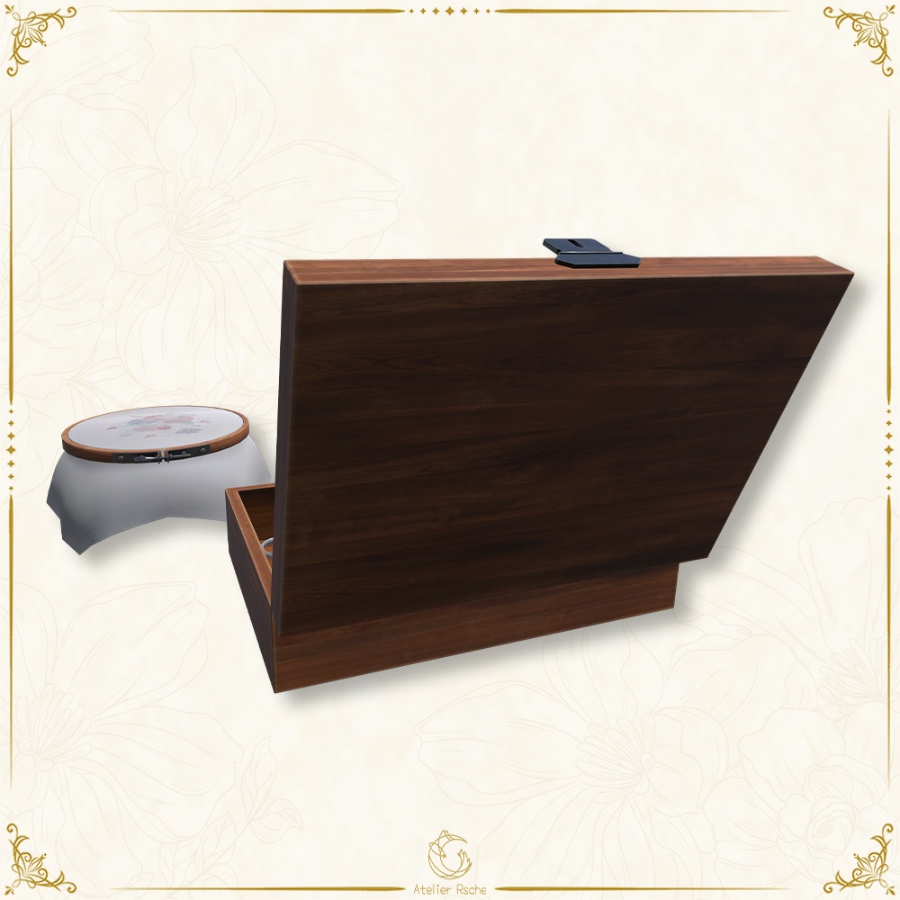 3Dモデル アンティーク風刺繍道具セット