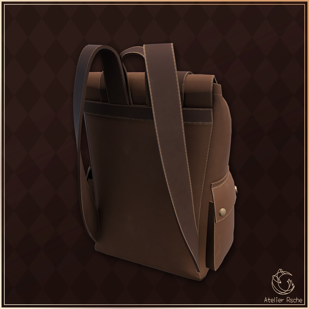 3Dモデル アンティーク風バックパック