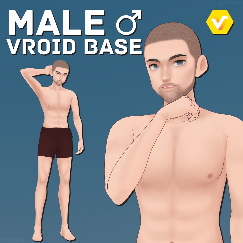 Male Model Base for VRoid Studio ♂ | 男性VRoidモデル基礎