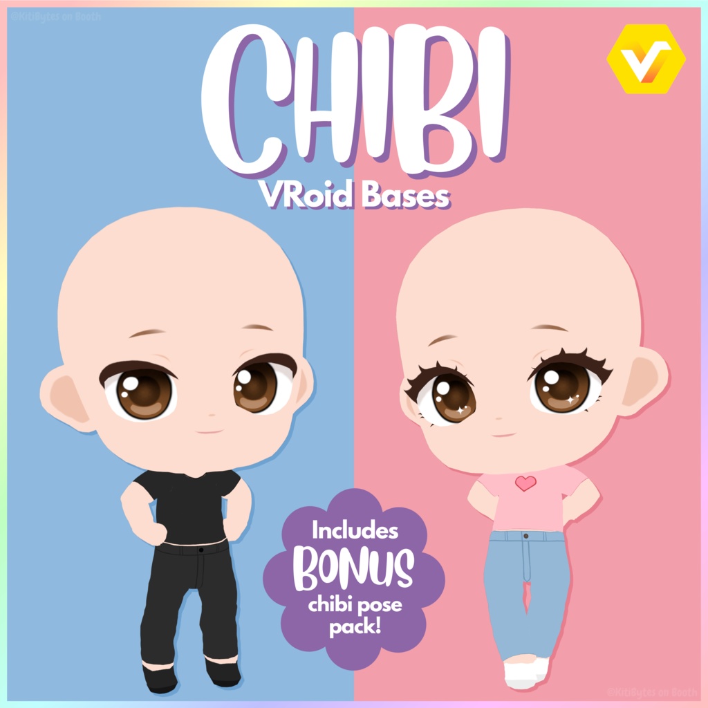 Chibi Model Bases for VRoid Studio (Stable Version) | Male and Female