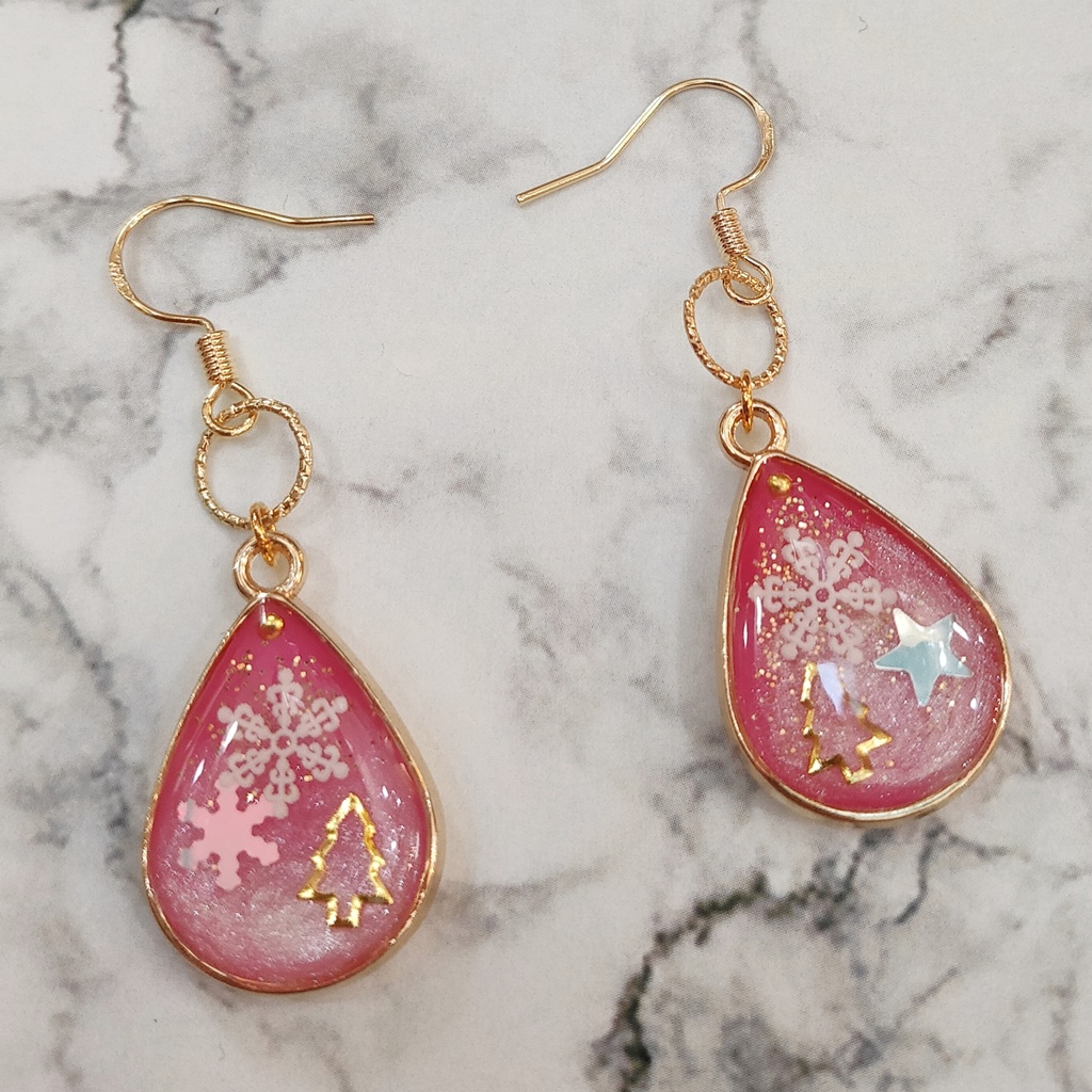 星降るピアス(赤)