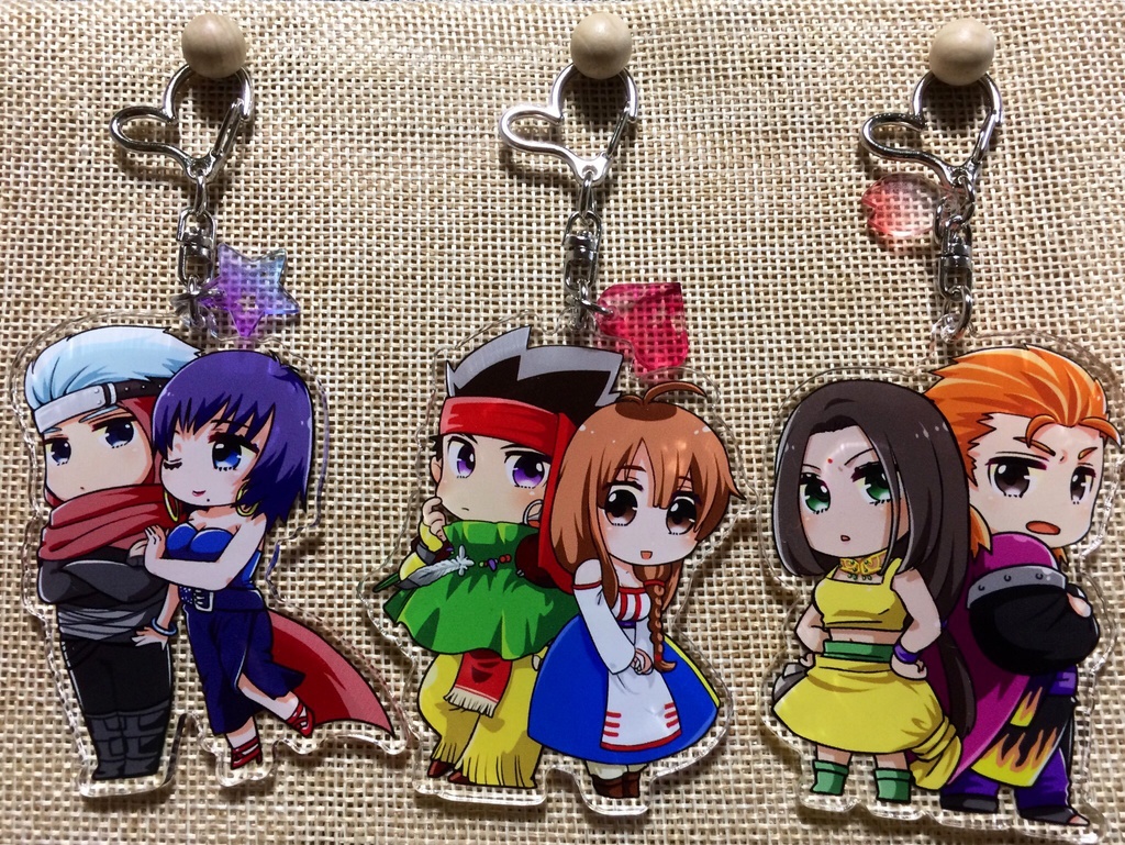 オーダーメイド SD カップリングイラスト アクリルキーホルダー 似顔絵 カップリングアクリルキーホルダー - STRIPES - BOOTH
