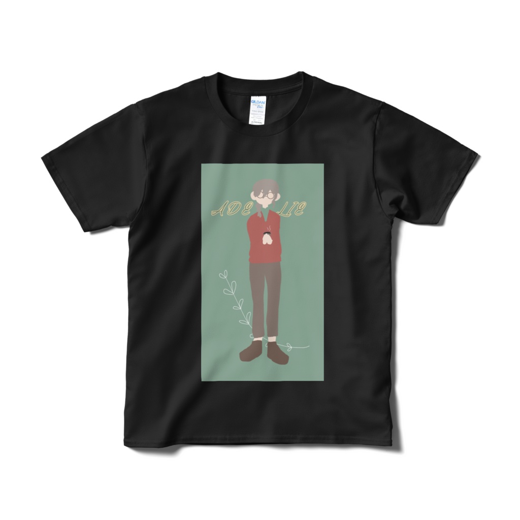 【シンプル】あでりぃデザインTシャツ-ブラック【公式】