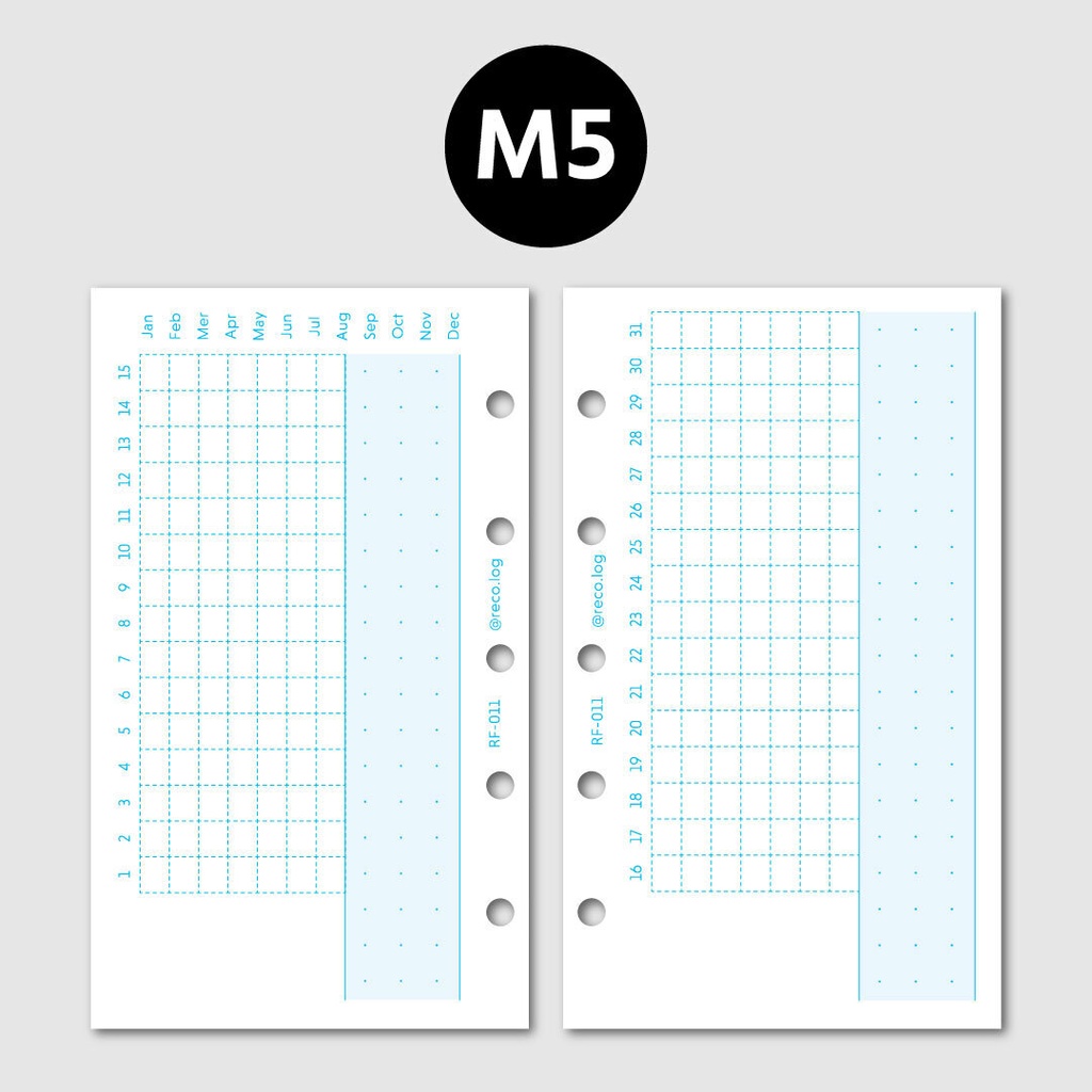【M5】Monthly habit tracker refill