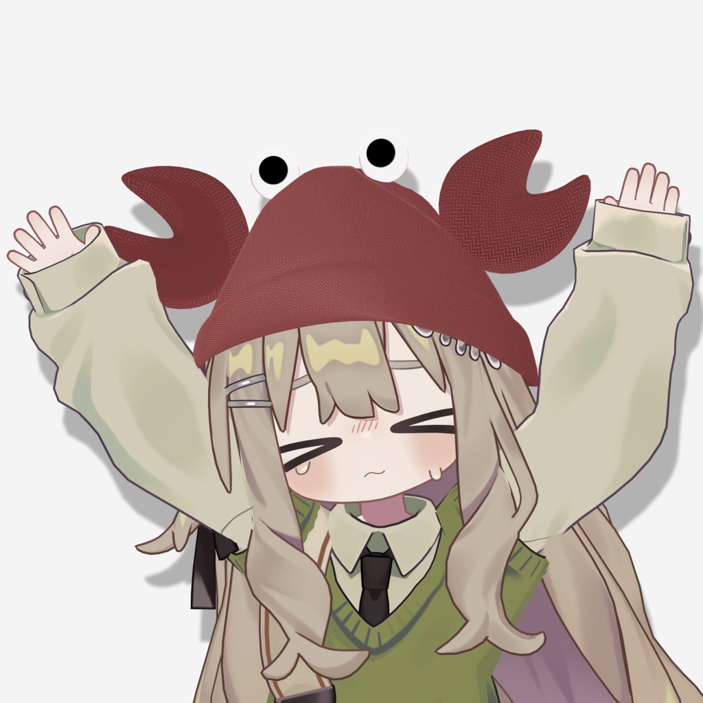 かにのニット帽 かにっと シェイプキーで複数アバター対応