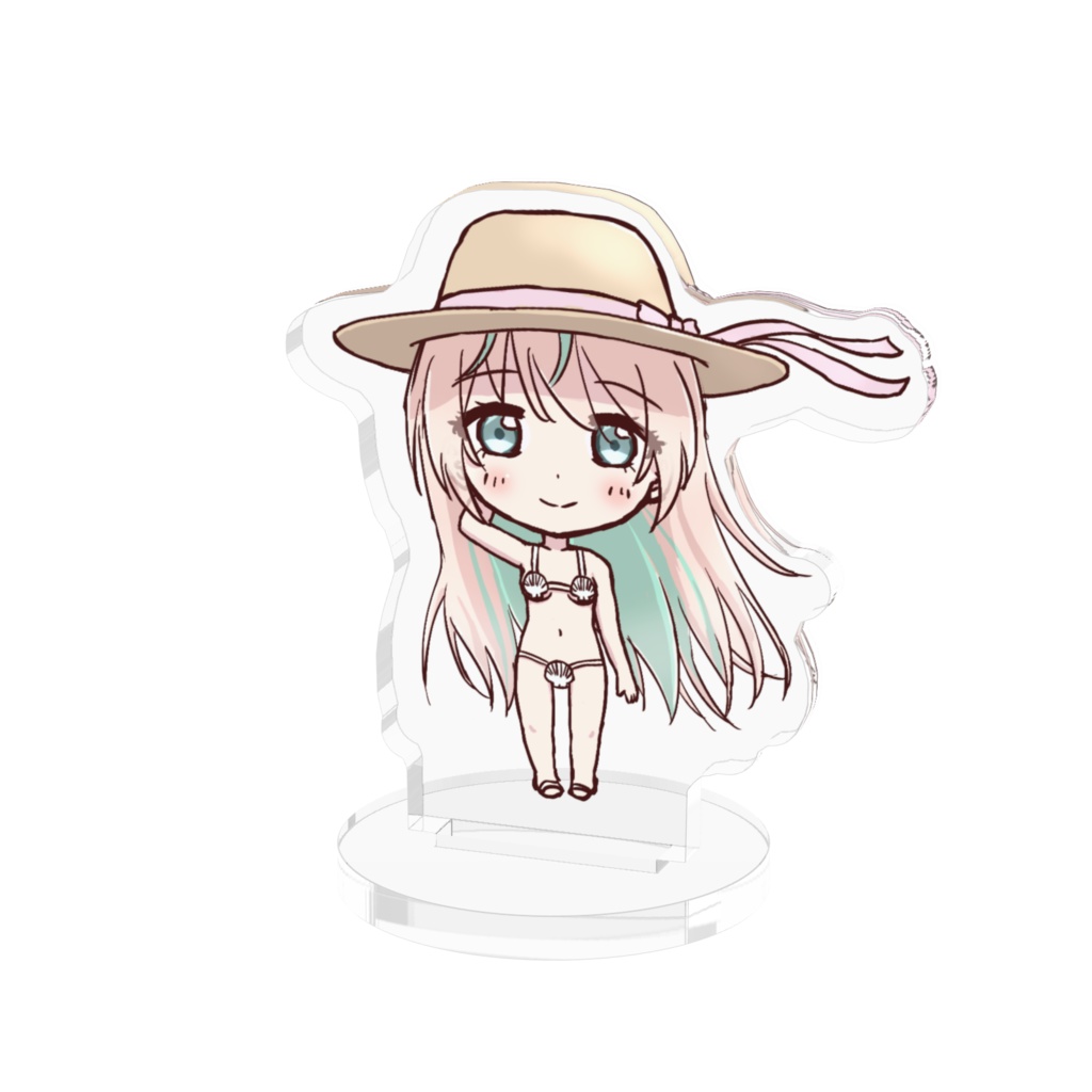 麦わら貝殻ビキニアクスタ