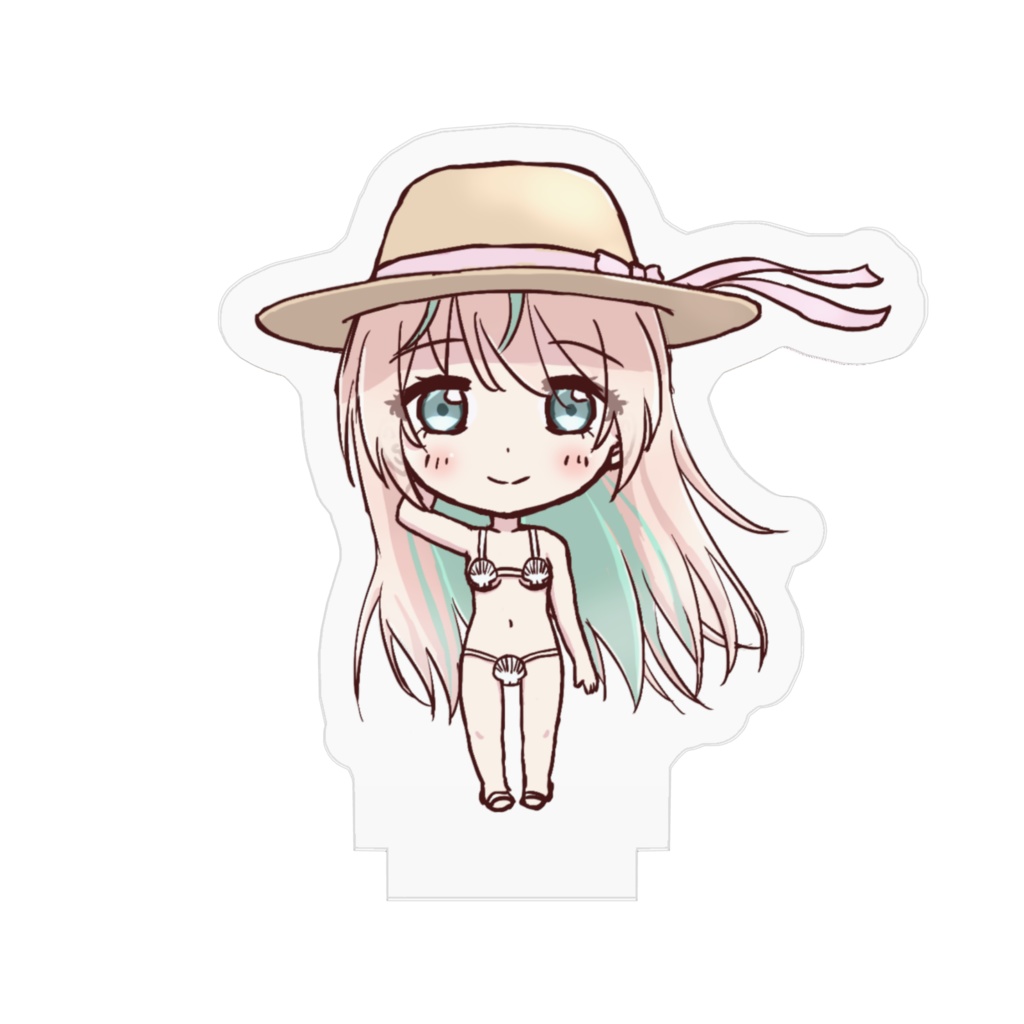 麦わら貝殻ビキニアクスタ