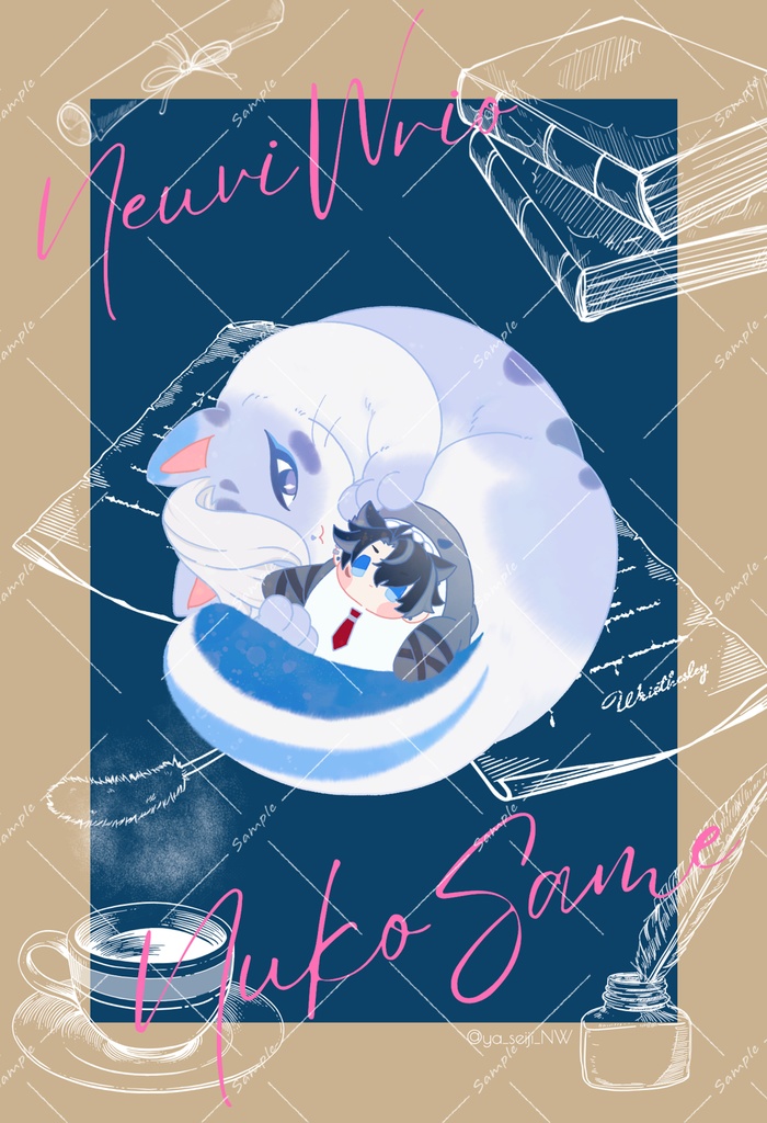 ヌコサメなかよしマウスパッド