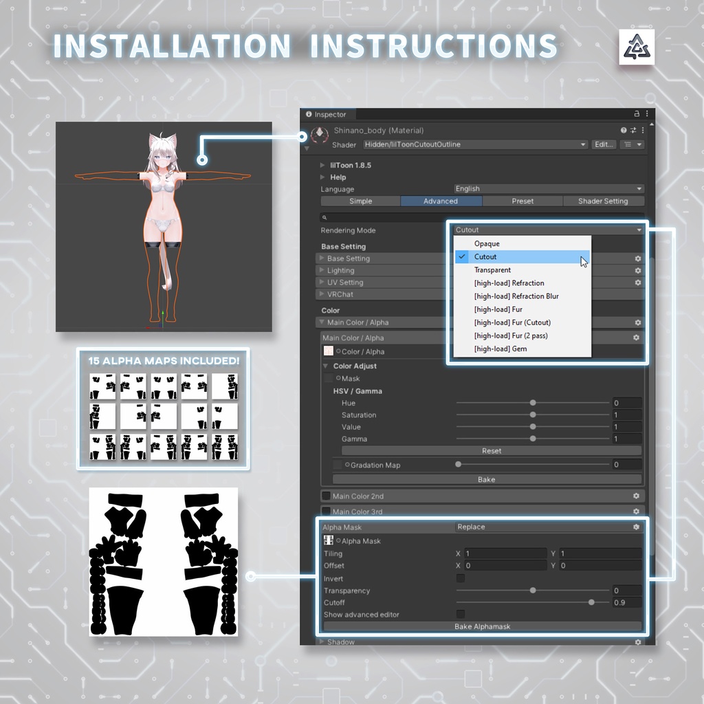 Android Maintenance Limb Sockets & Accessories (7アバター対応)