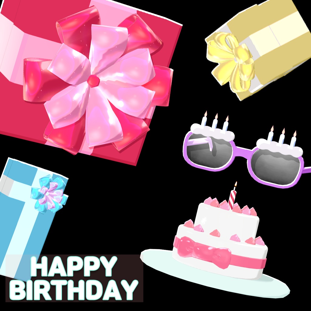 [Warudo Prop] Birthday Pack (liltoon / Nilotoon)