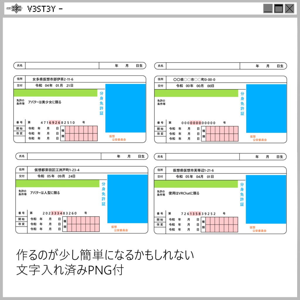 アバター免許証