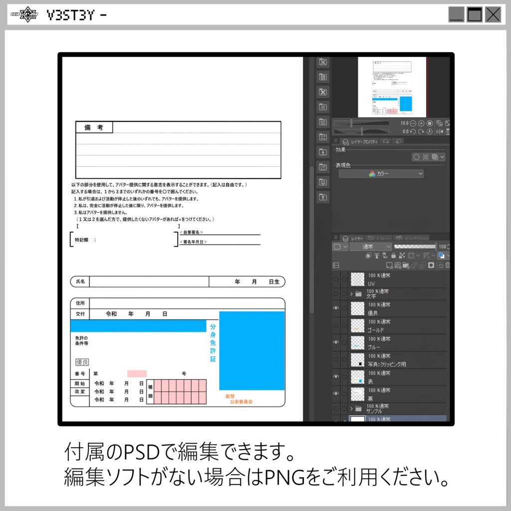アバター免許証