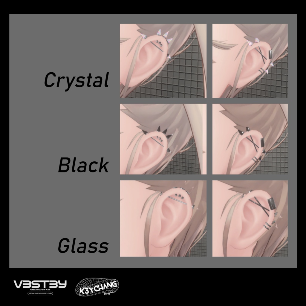 マヌカ用ピアスセット - 「CrossSpike & Sting」