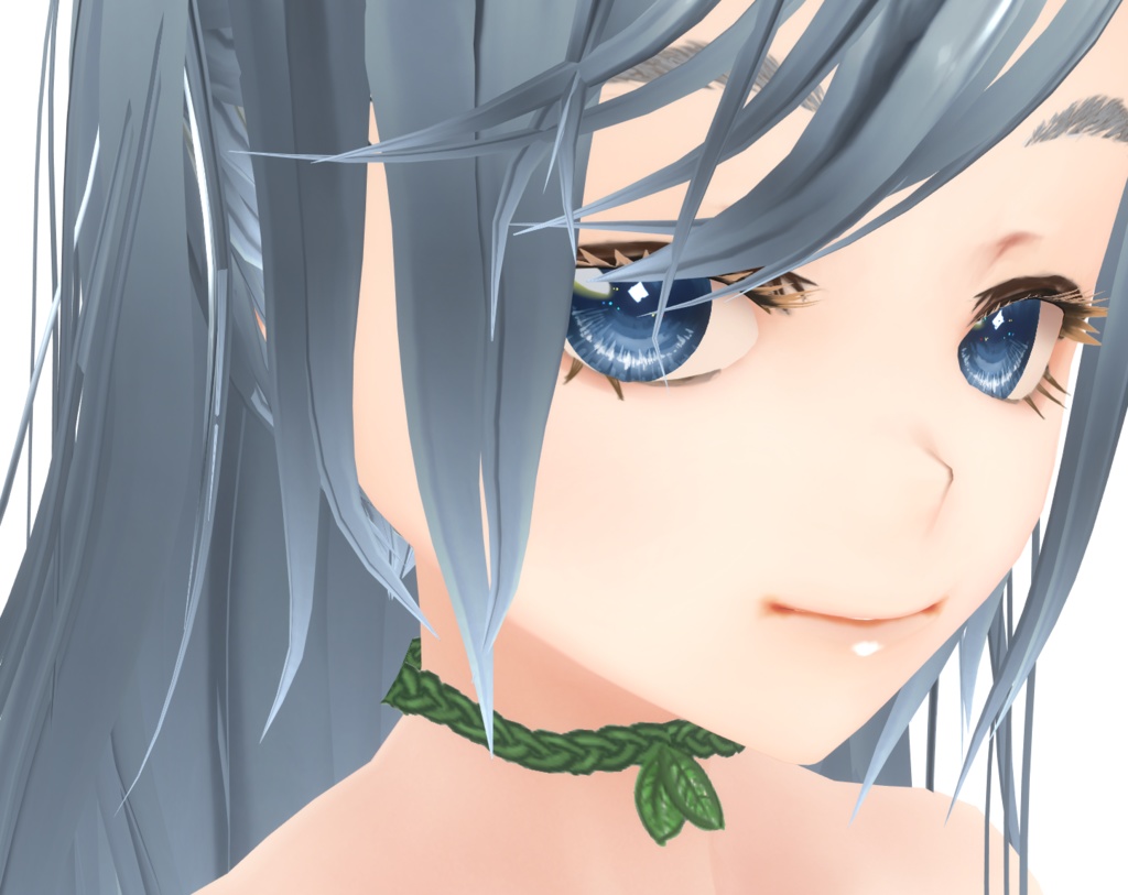 #VRoid用-草葉と花で作った原始的なワンピース・セット