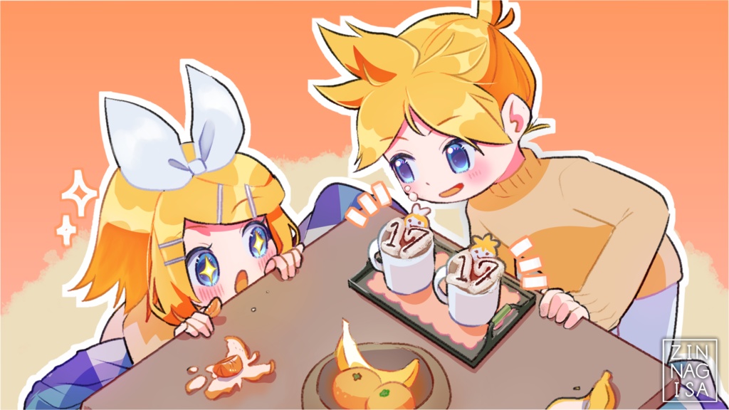 鏡音リン・レン生誕祭2024記念ファンアート【高画質PNG・透過PNG】
