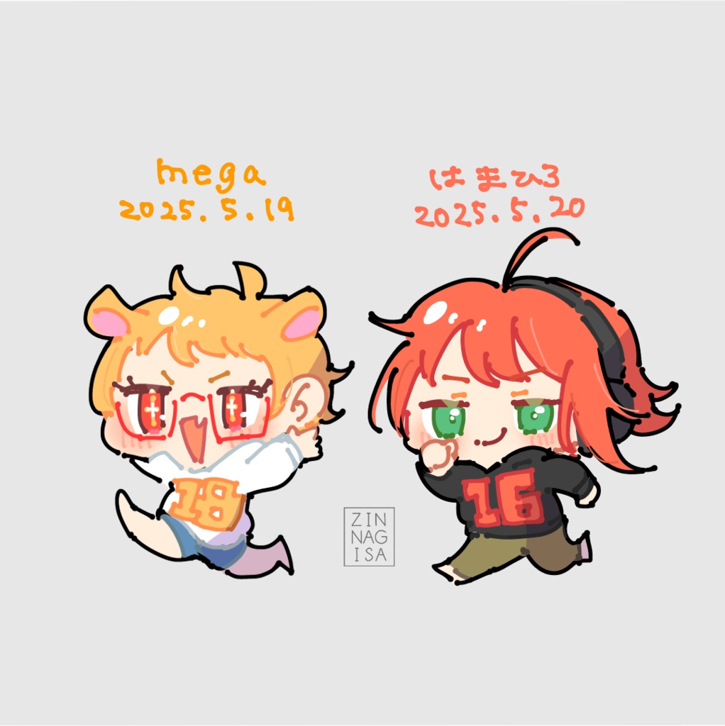 megaさん18周年&はまひろさん16周年記念ファンアート【高画質PNG・透過PNG】