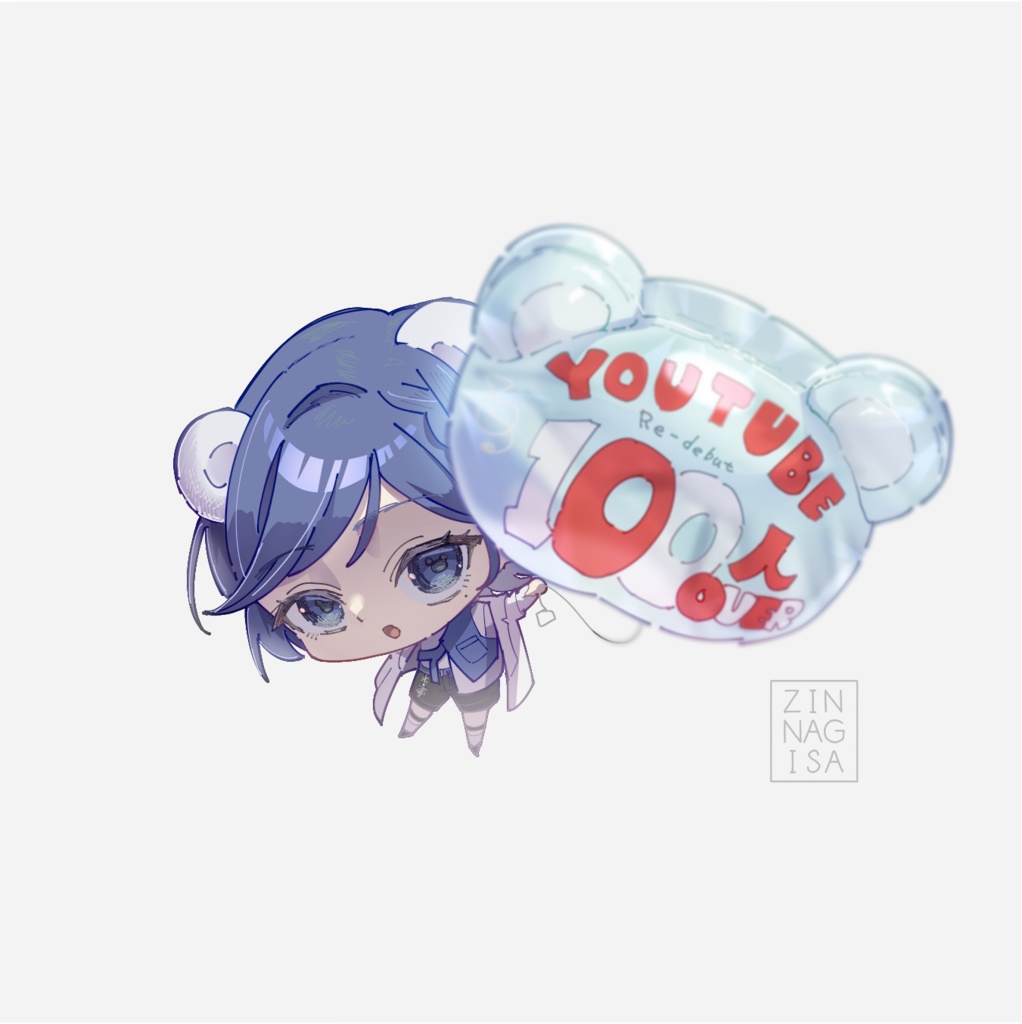 夏白くぅまさんRe-debutでYoutube100人達成ファンアート【高画質PNG・透過PNG】