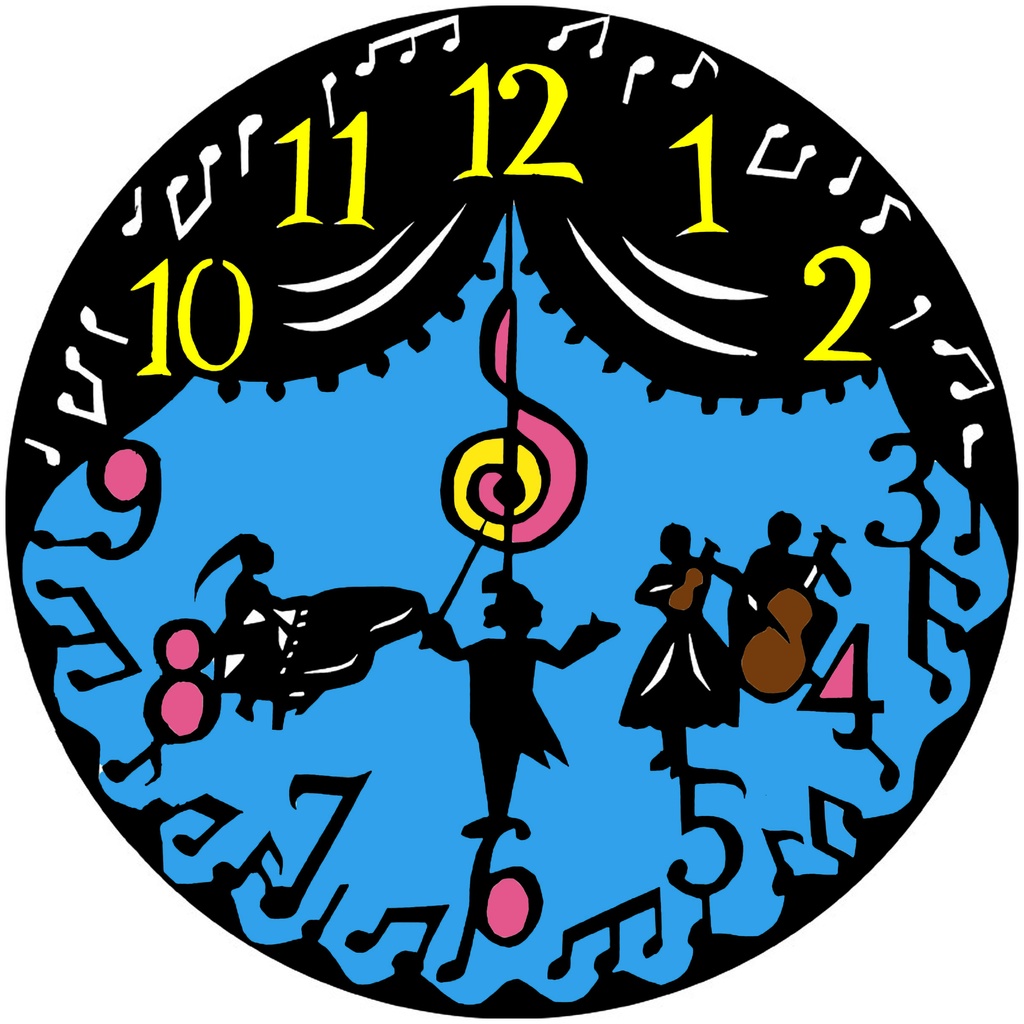 オーケストラモチーフ アクリル時計