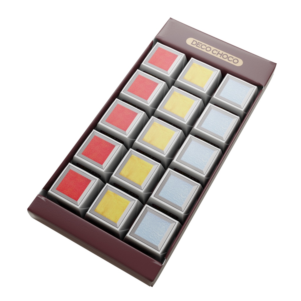 ステンドグラス・チョコ①~赤・黄・青~