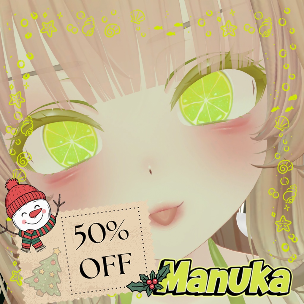 【50%OFF】🍋 「Citric Eyes」 オリジナルアイテクスチャ 🍊【4色+4エミッション】