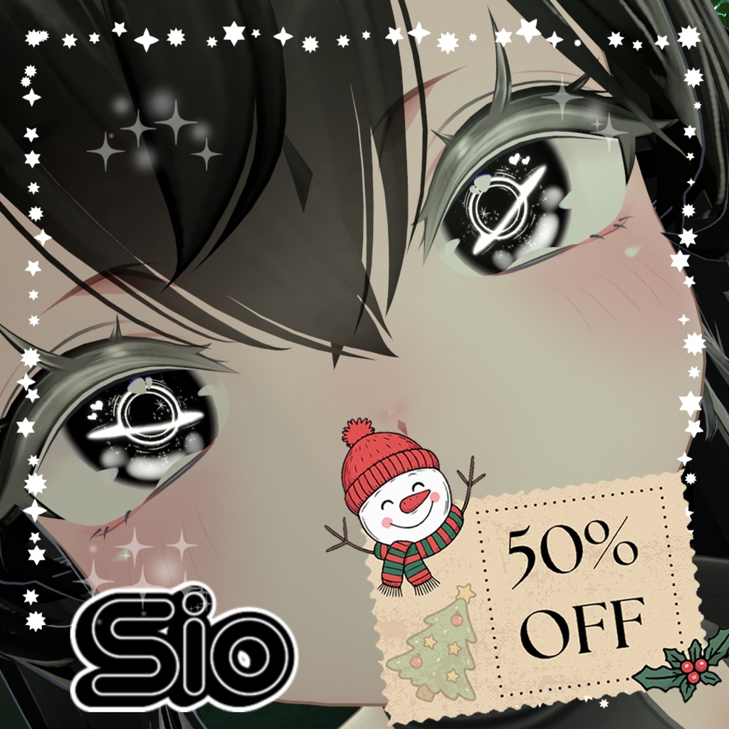 【50%OFF】【目用テクスチャ】オリジナル Black Hole Eyes【VRChat向け / 1種+発光】