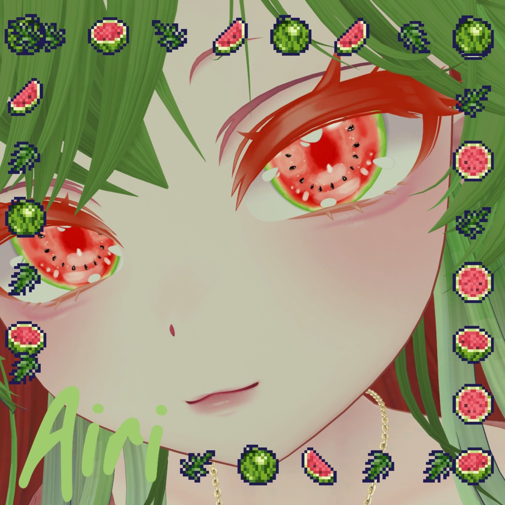 【目用テクスチャ】オリジナル Watermelon Eyes 🍉【VRChat向け / 1種+発光】