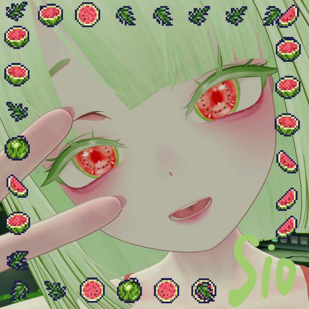 【目用テクスチャ】オリジナル Watermelon Eyes 🍉【VRChat向け / 1種+発光】
