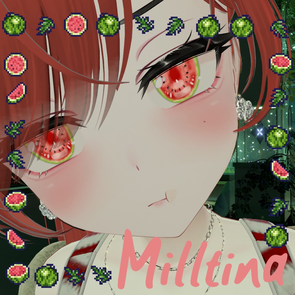 【目用テクスチャ】オリジナル Watermelon Eyes 🍉【VRChat向け / 1種+発光】