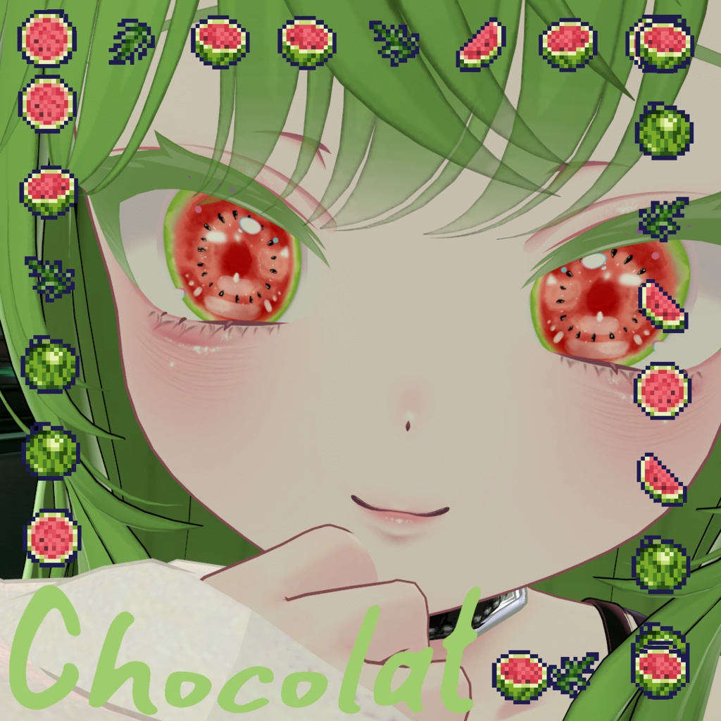 【目用テクスチャ】オリジナル Watermelon Eyes 🍉【VRChat向け / 1種+発光】 image