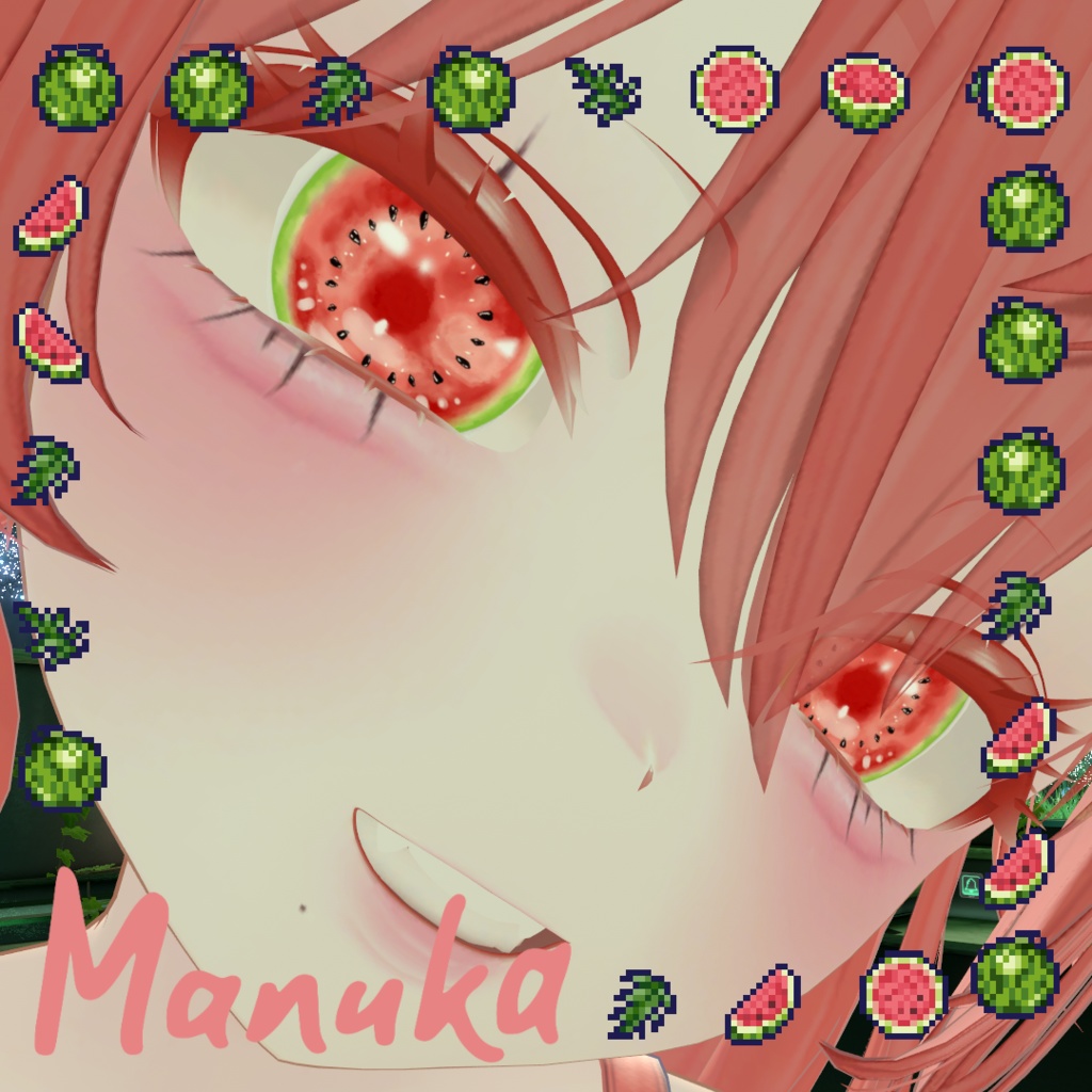 【目用テクスチャ】オリジナル Watermelon Eyes 🍉【VRChat向け / 1種+発光】