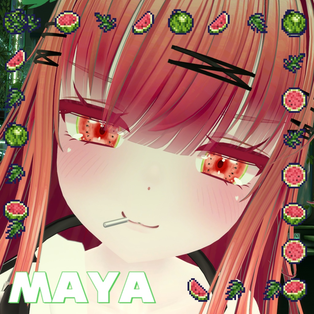 【目用テクスチャ】オリジナル Watermelon Eyes ver 2.0 🍉【VRChat向け / 1種+発光】 image