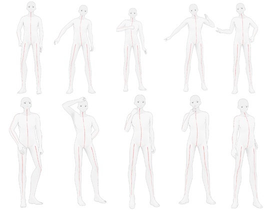 【トレス素材】男性立ちポーズ集【50ポーズ】