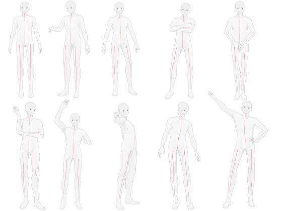 【トレス素材】男性立ちポーズ集【50ポーズ】