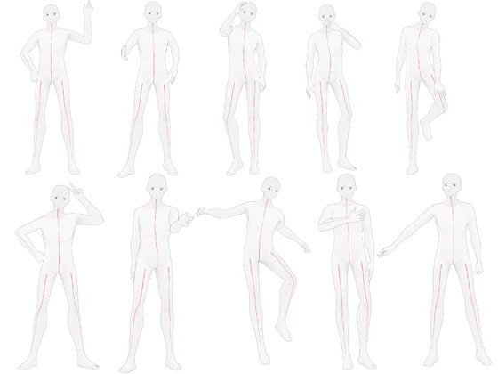 【トレス素材】男性立ちポーズ集【50ポーズ】