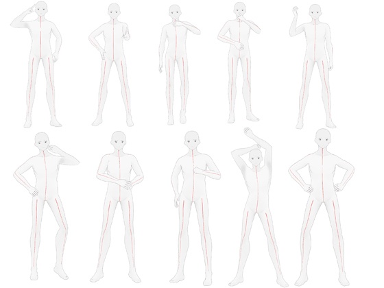 【トレス素材】男性立ちポーズ集【50ポーズ】