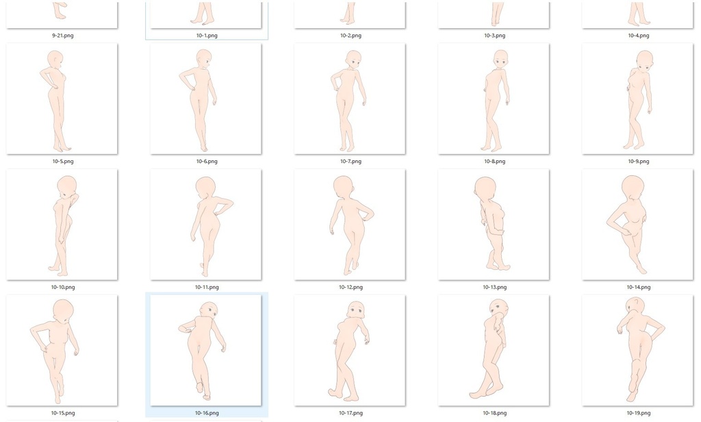 【トレス素材】女の子立ち姿ポーズ集2【商用利用可】