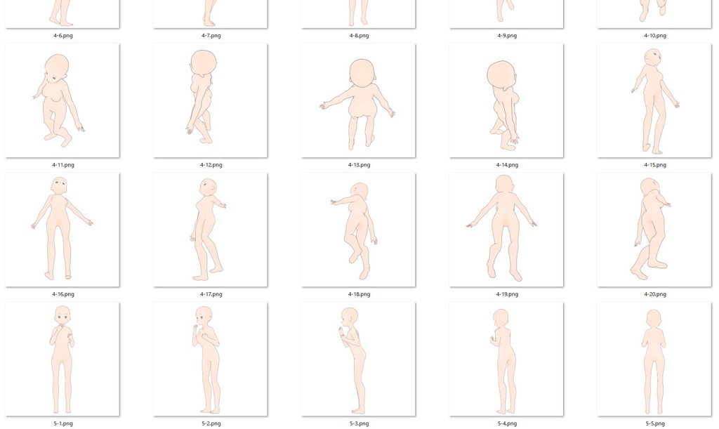 【トレス素材】女の子立ち姿ポーズ集2【商用利用可】