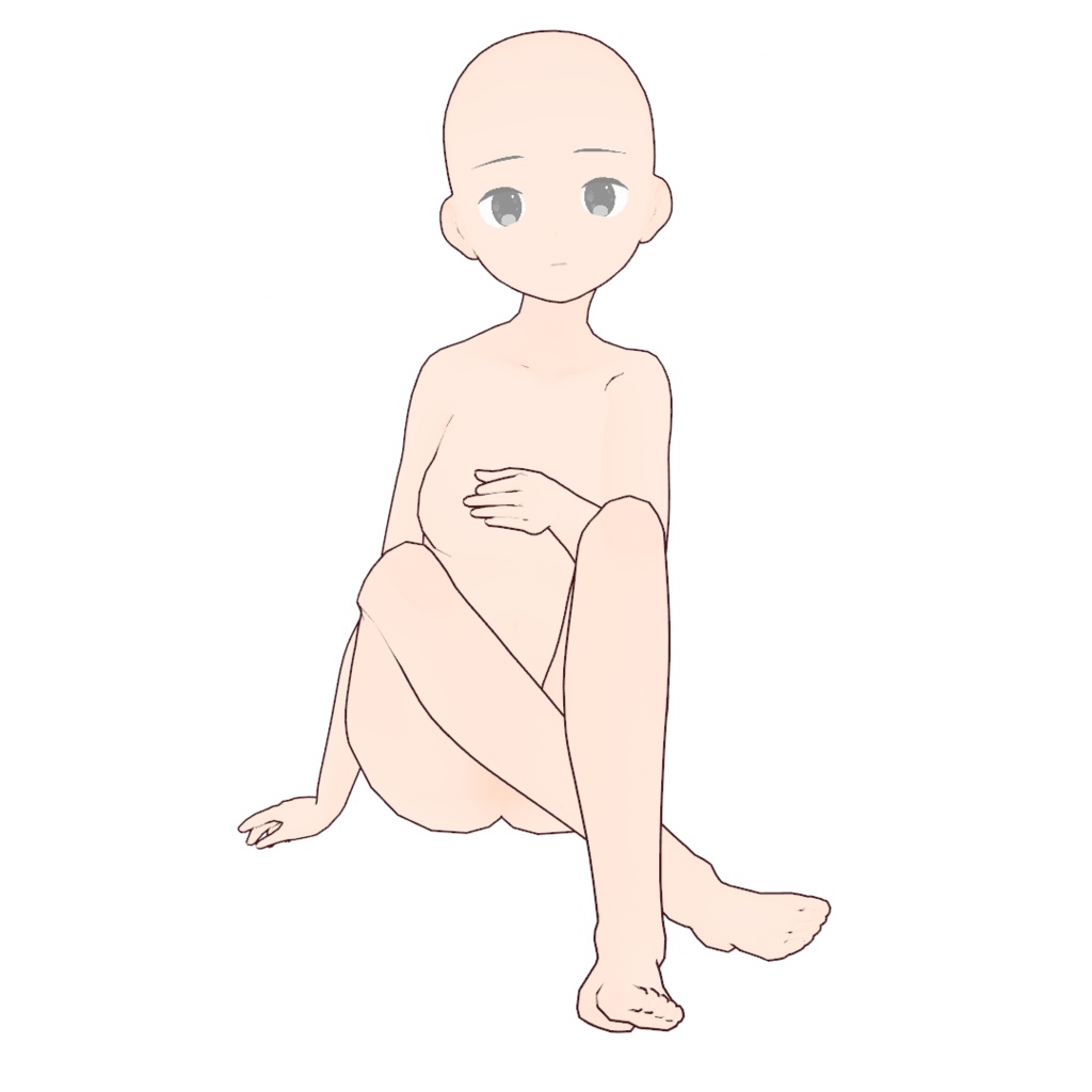 女の子座りポーズ集2【トレス素材・商用可】