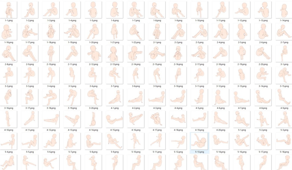 【トレス素材】女の子座りポーズ集3