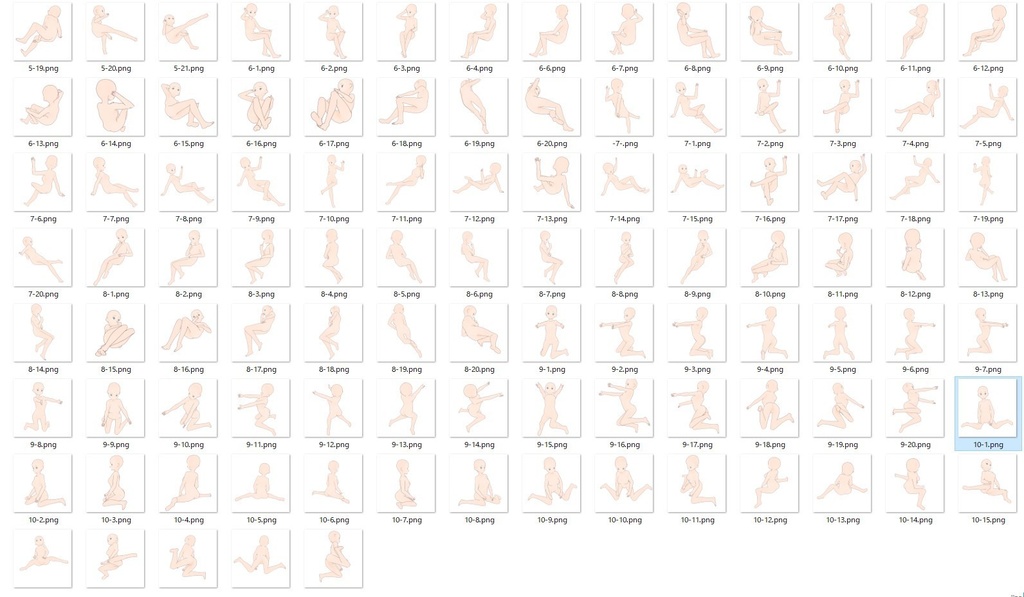 【トレス素材】女の子座りポーズ集3