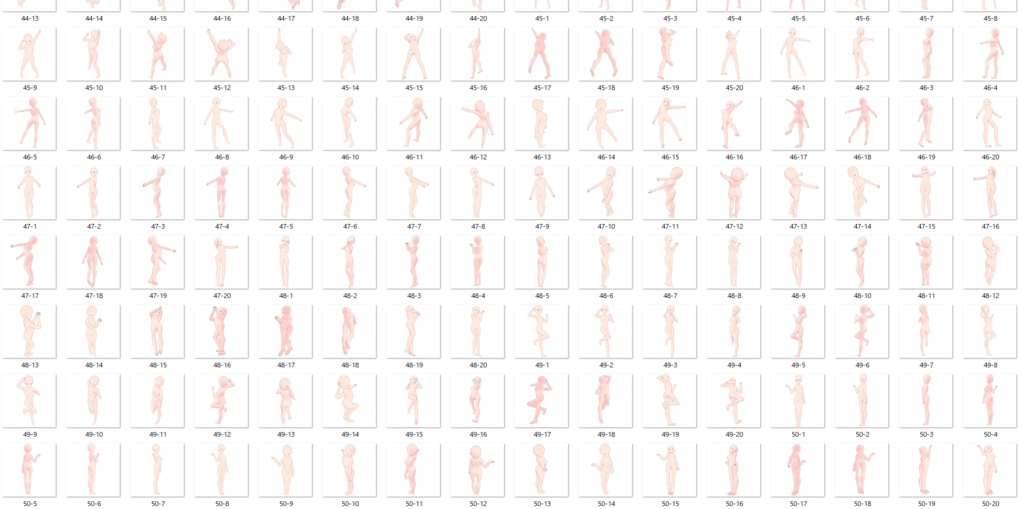 女の子立ち絵ポーズ50②【トレス素材】