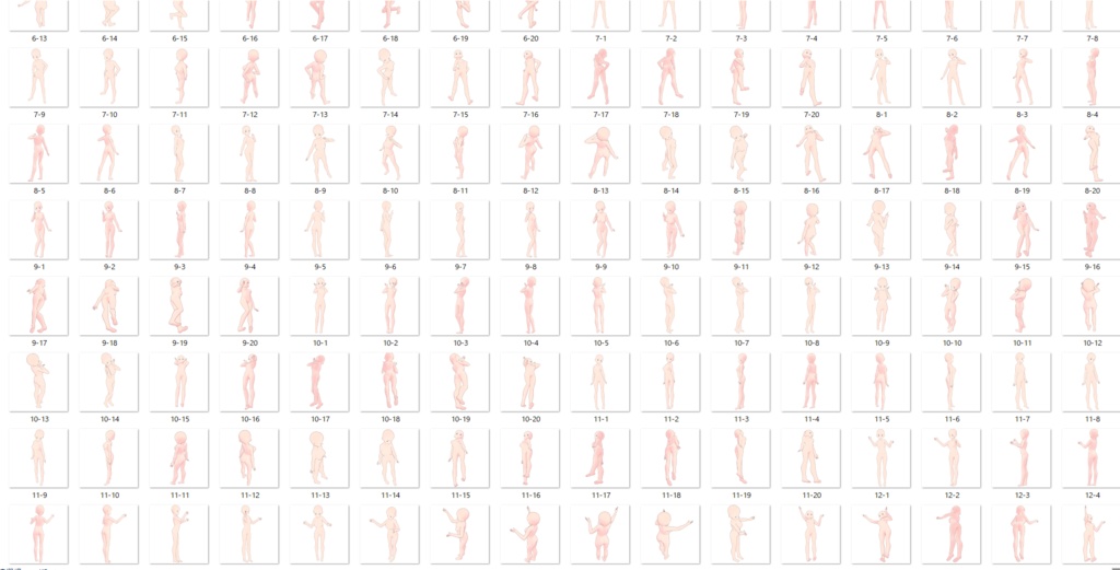 女の子立ち絵ポーズ50②【トレス素材】