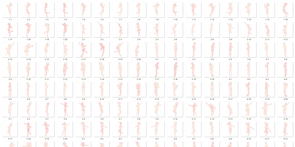 女の子立ち絵ポーズ50②【トレス素材】